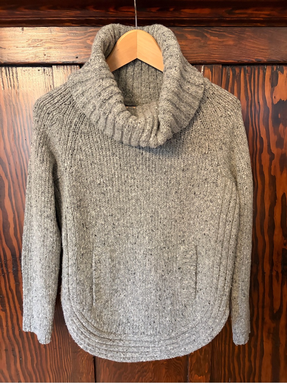 Cynthia Rowley Gray Ribbed Cowl Neck Sweater